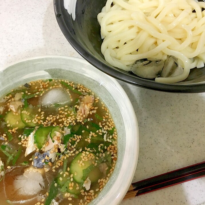 夏☆鯖缶のつけ麺風冷やしうどん